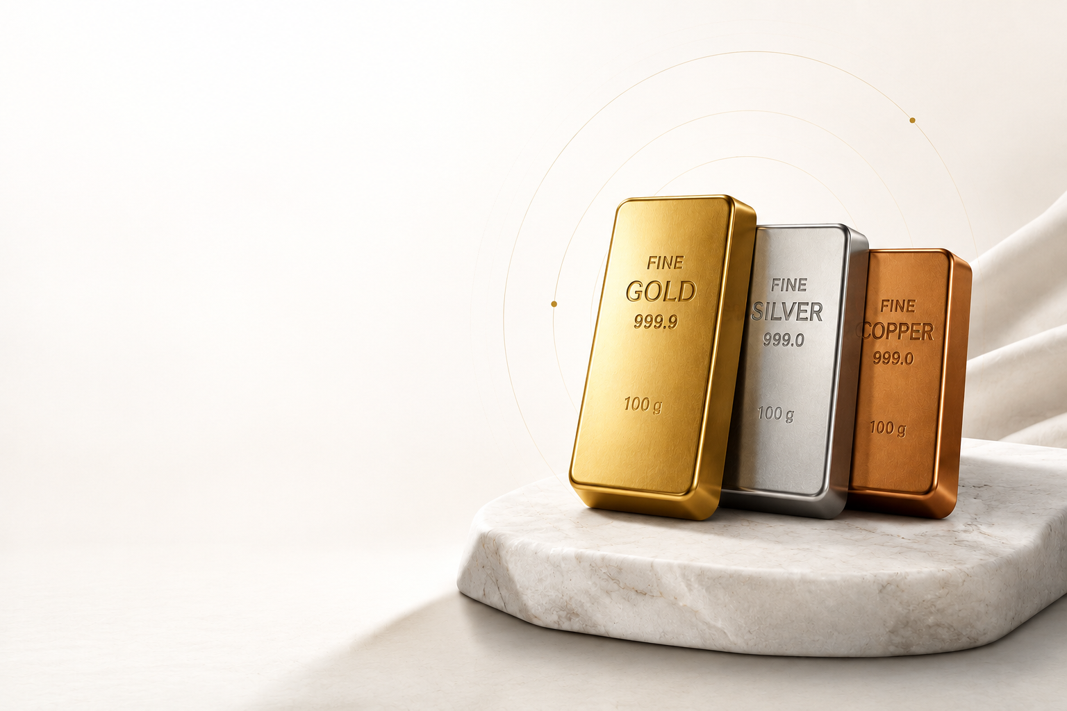 Precious Metal Bars on Stand